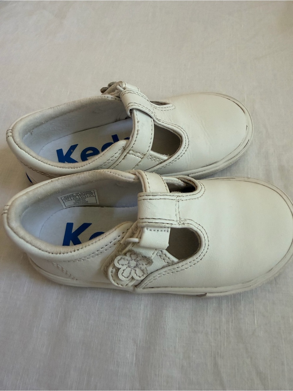 Keds Cream Leather Mary Jane Baby/Walker Shoes